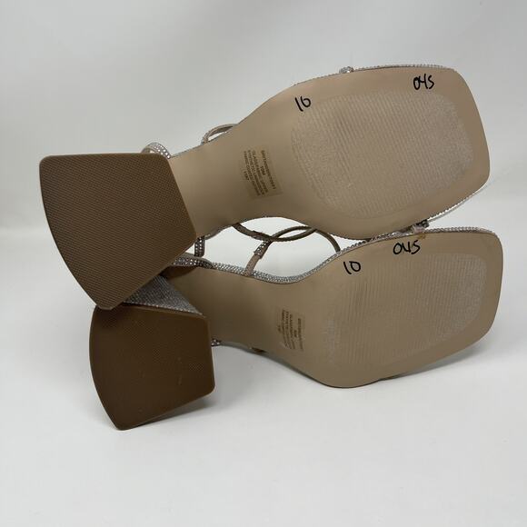 Steve Madden Britini Block Heeled Sandals Womens Size 10M Silver NEW - Picture 7 of 10